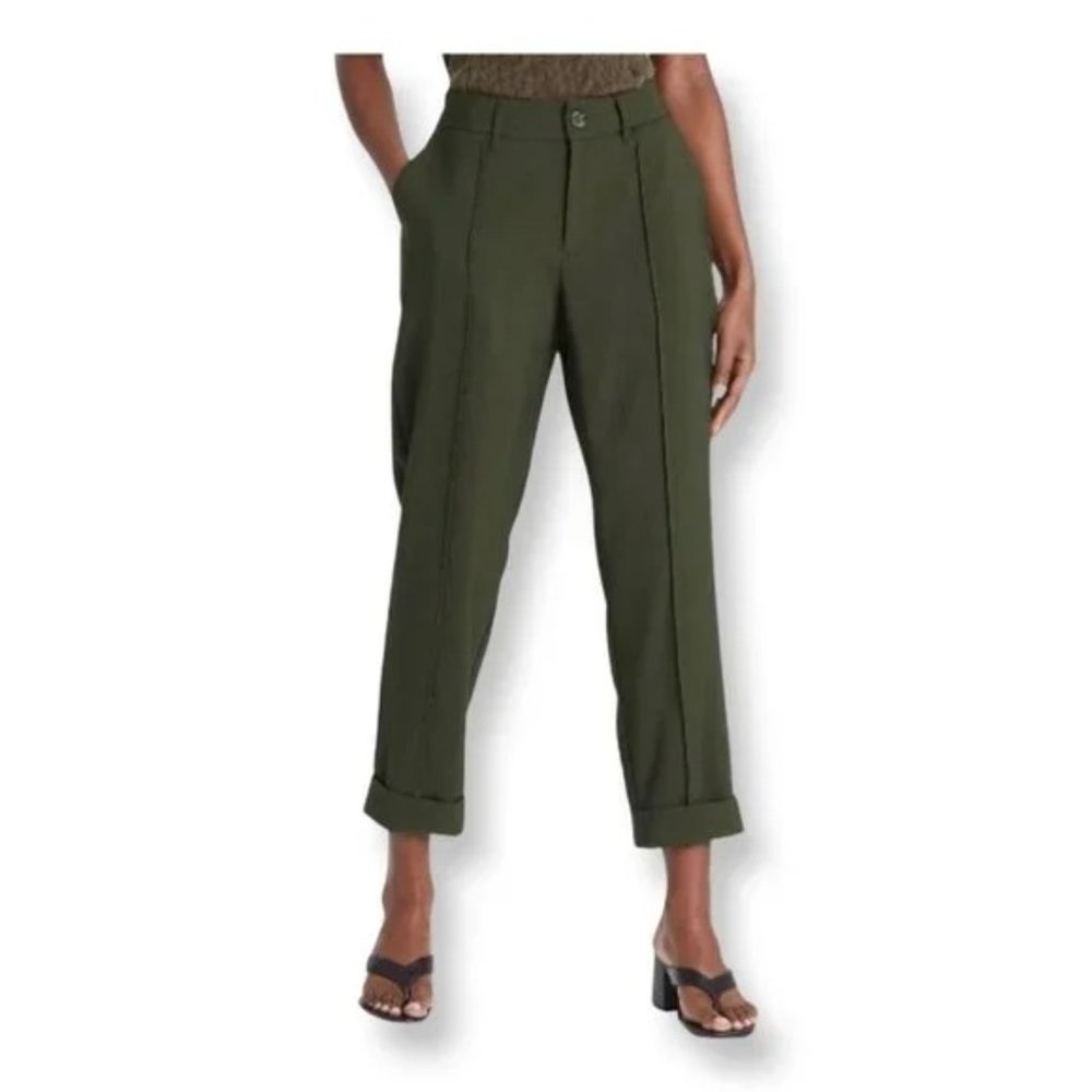 A New Day - Women’s High Rise Slim Straight Leg Pintuck Ankle Pants - Size 4